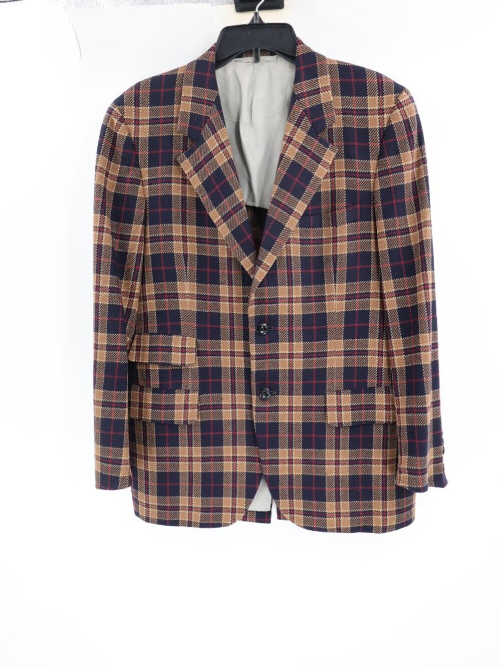 Oxxford Clothes Sport Coat Mens 40 Golden Fleece Single Breasted Plaid Blazer